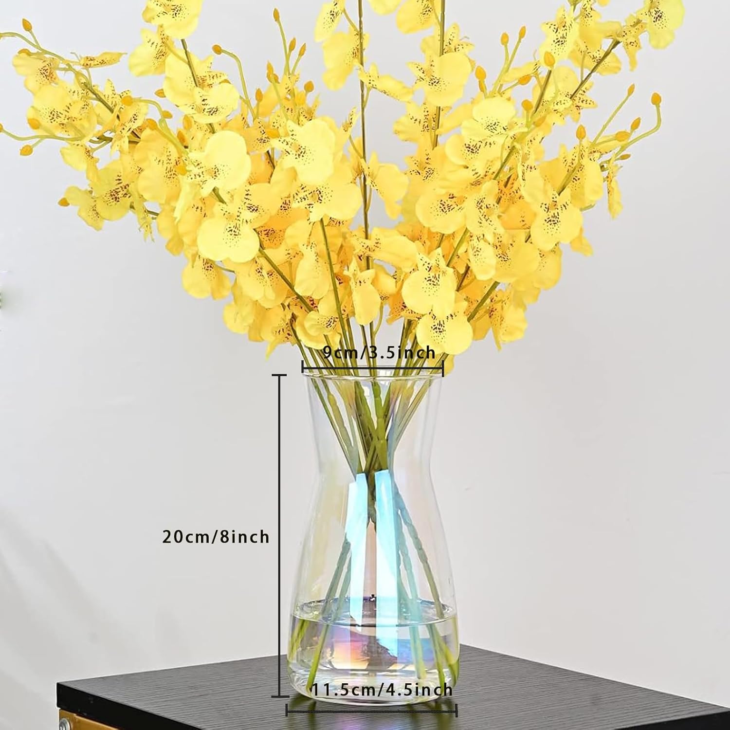 8 inch Iridescent Glass Flower Vases for Centerpiece Table Home Indoor Desk Decor,Ins Modern Boho Style Vase for Wedding Housewarming Gift