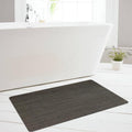 Bath Mat Rug, Quick Dry Super Absorbent Bathroom Mat, Non Slip Stain Resistant Bathroom Floor Mat Washable Ultra Thin Bathmat Fit Under Door for Shower Room, Dark Gray Stripe, 3ft x 5ft