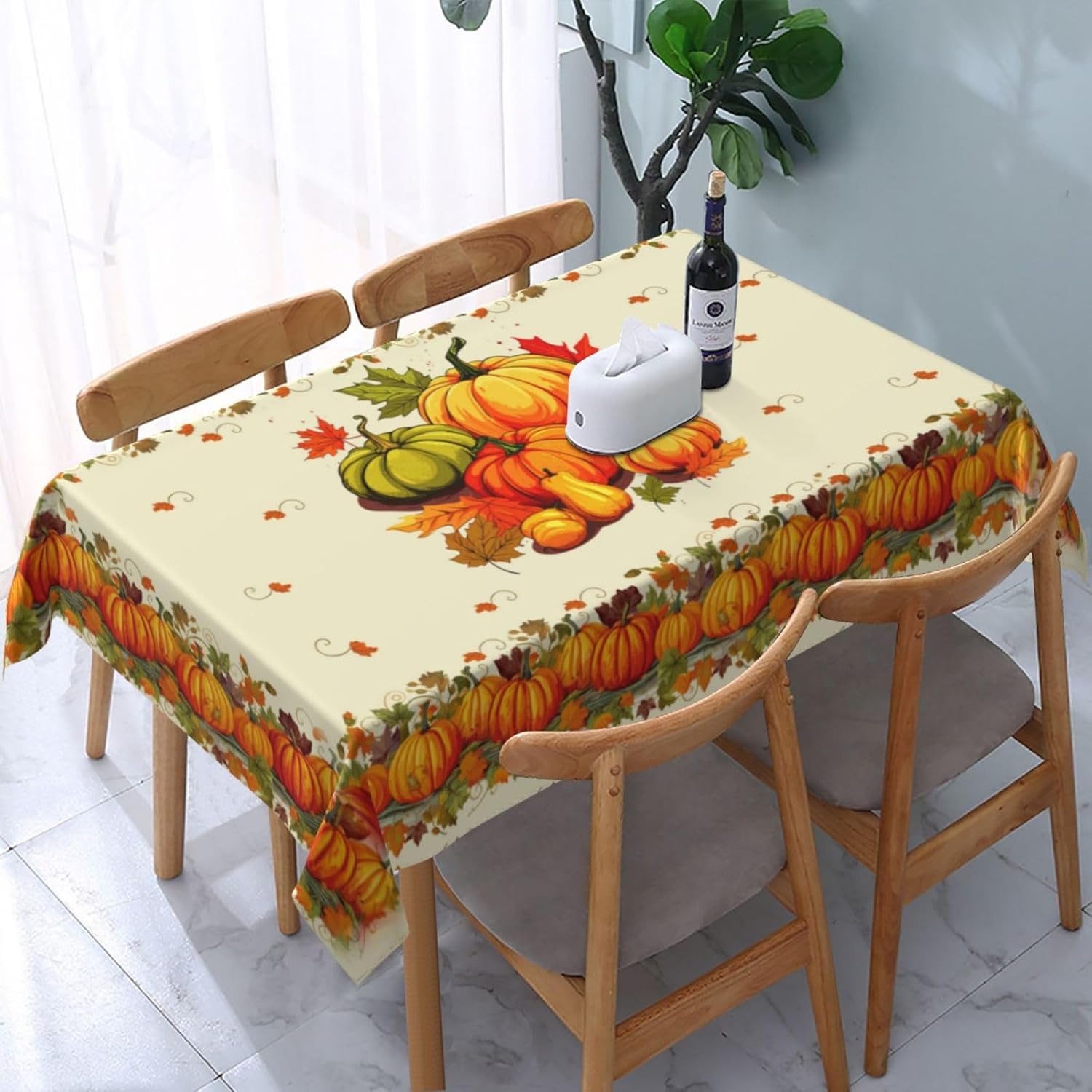 Teal Grey Tablecloth Turquoise Rectangle Table Cloth Washable Table Cover for Decoration Kitchen Dining Room 60x90 Inch